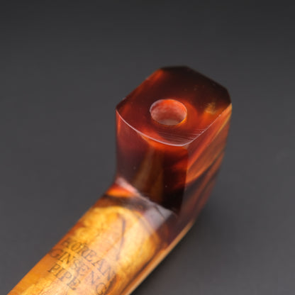 Vintage Korean Ginseng Pipe in Lucite – Collectible Tobacco Pipe with Real Ginseng Root & Original Box