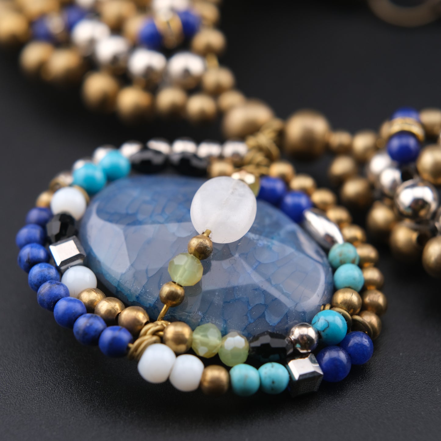 Pam Hiran for Anthropologie Beaded Bib Collar Necklace