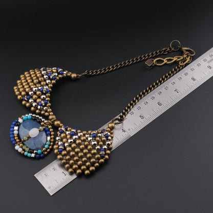 Pam Hiran for Anthropologie Beaded Bib Collar Necklace