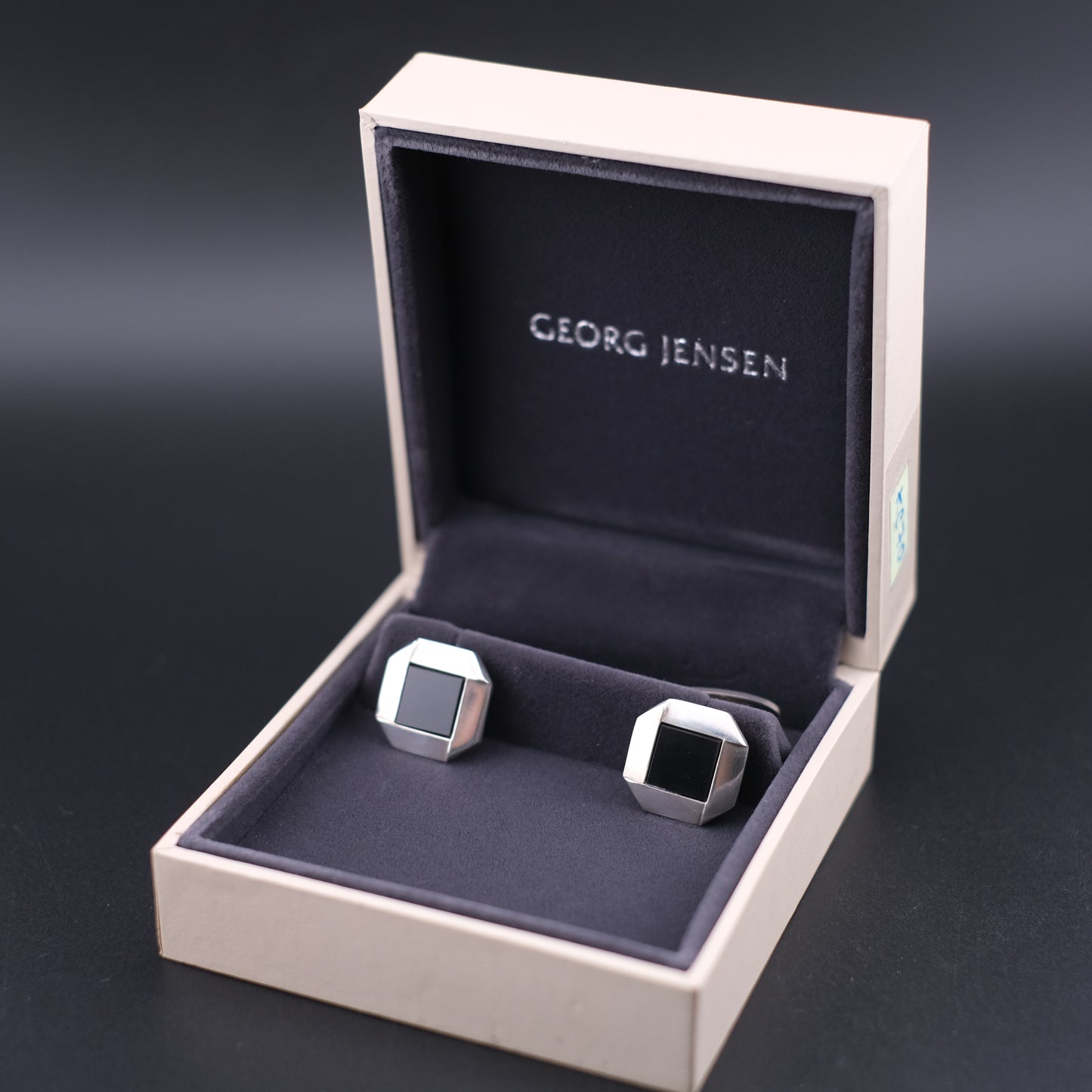 Vintage Georg Jensen Sterling Silver & Onyx Cufflinks No. 202 – With Original Box