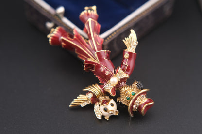 Vintage Sphinx A1839 Straw Man Clown Joker Figural Brooch