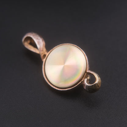 Vintage Jewelarama Treble Clef Brooch Gold Tone Iridescent Disc Music Pin