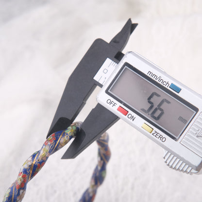 Vintage Cloisonné Blue Enamel Floral Bangle Bracelet – Twisted Design