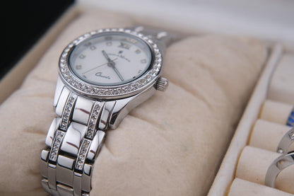 Jacques du Manoir ROYAL Women’s Silver-Tone Watch with 3 Interchangeable Bezels