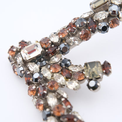 Vintage Cascio Bijoux Italy Rhinestone-Encrusted Square Collar Necklace – 1970s Statement Piece