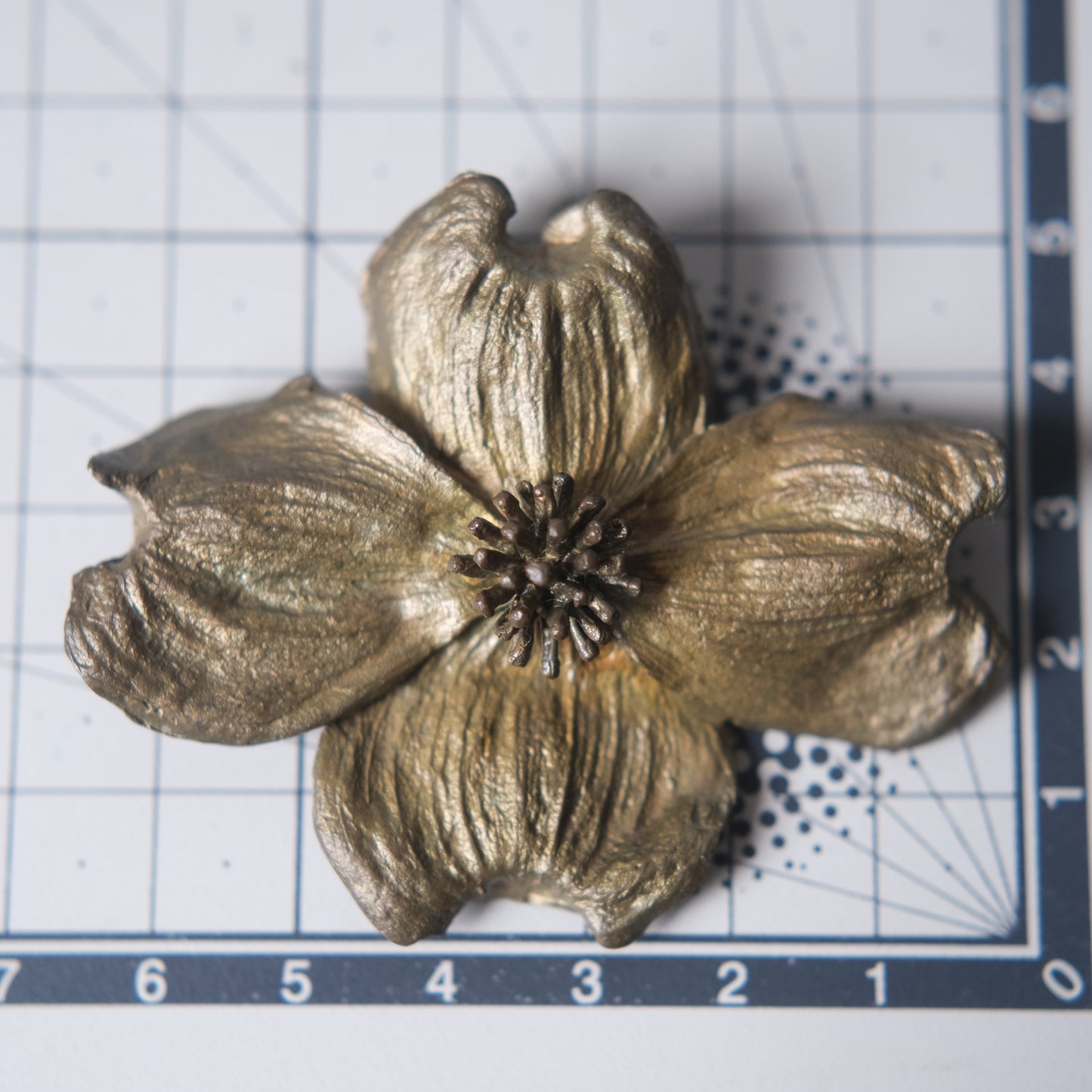 Michael Michaud Dogwood Brooch – Bronze with Silver & Copper Plated Petals