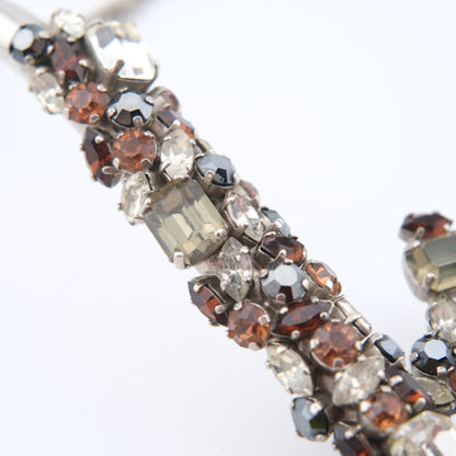 Vintage Cascio Bijoux Italy Rhinestone-Encrusted Square Collar Necklace – 1970s Statement Piece