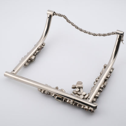 Vintage Cascio Bijoux Italy Rhinestone-Encrusted Square Collar Necklace – 1970s Statement Piece