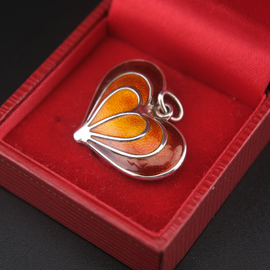 David-Andersen Norway Sterling Silver Enamel Heart Pendant