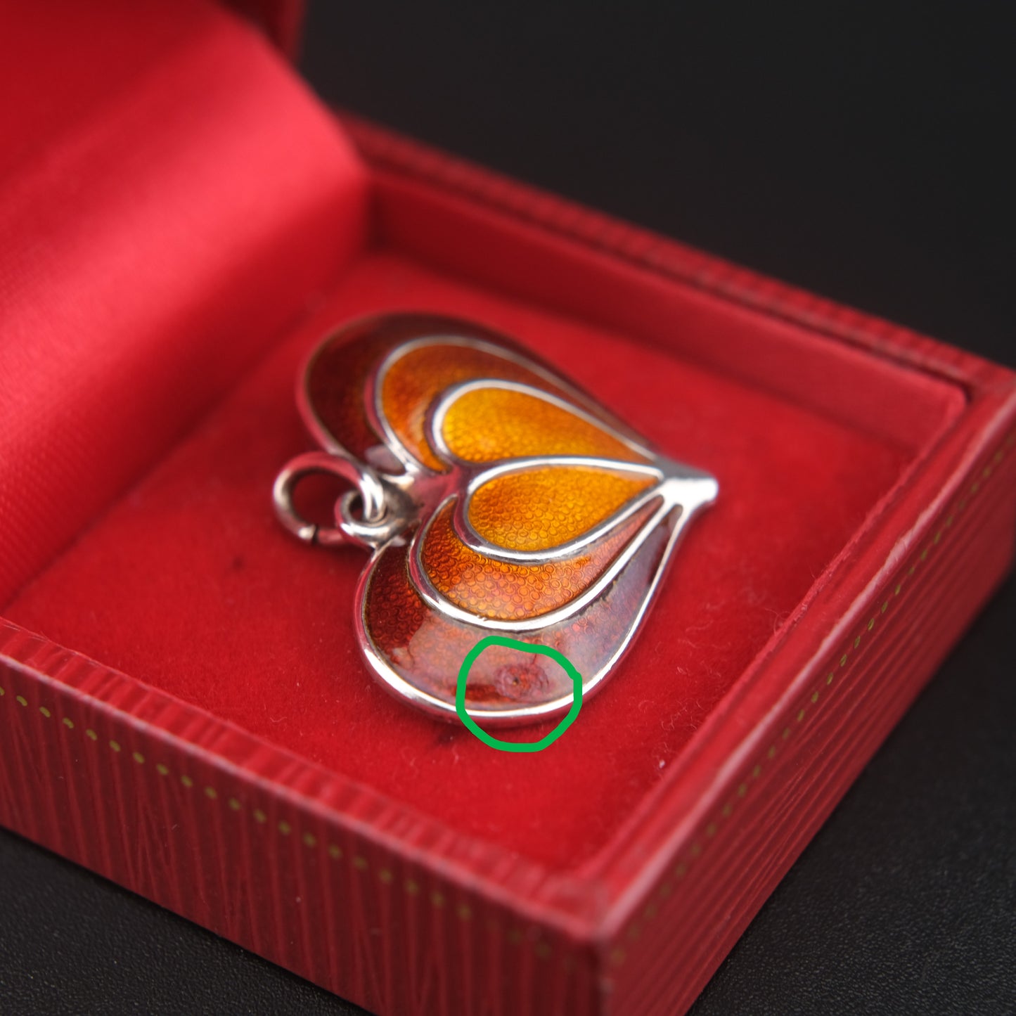 David-Andersen Norway Sterling Silver Enamel Heart Pendant