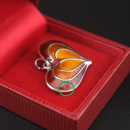 David-Andersen Norway Sterling Silver Enamel Heart Pendant