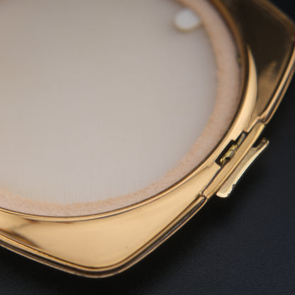 Vintage 1950s Melissa Made in England brass Compact for Powder with Floral