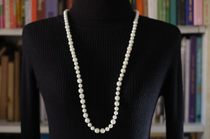 Agatha Paris Faux Pearl Necklace – Elegant Single Strand with Crystal Accents