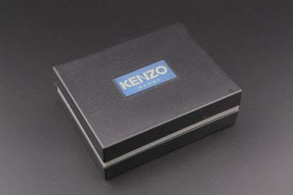 Vintage Kenzo Floral Brooch – Gold-Tone with Crystal Rhinestones (Original Box)