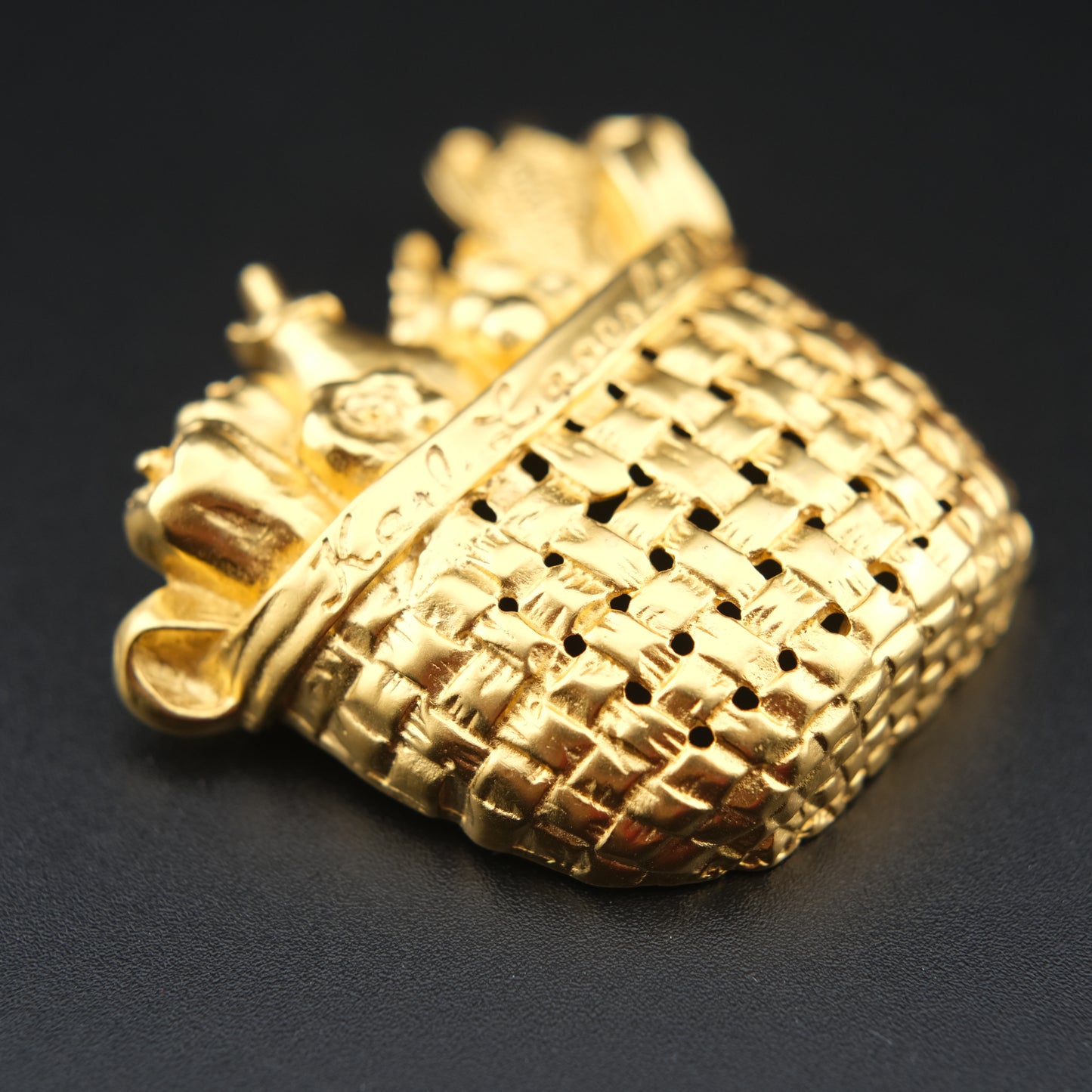 Karl Lagerfeld Gold-Tone Woven Harvest Basket Brooch