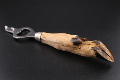 Vintage Deer Hoof Bottle Opener – Rustic Taxidermy Handle – 8" Lodge Bar Tool – Good Luck Gift for New Home or Man Cave