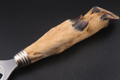 Vintage Deer Hoof Bottle Opener – Rustic Taxidermy Handle – 8" Lodge Bar Tool – Good Luck Gift for New Home or Man Cave