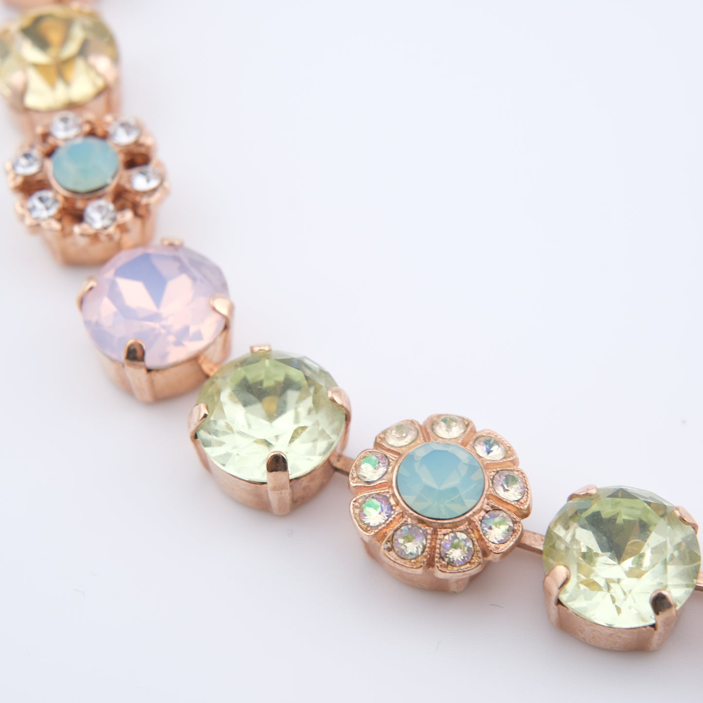 Mariana Necklace – Pastel Crystal and Rose Gold-Tone Setting