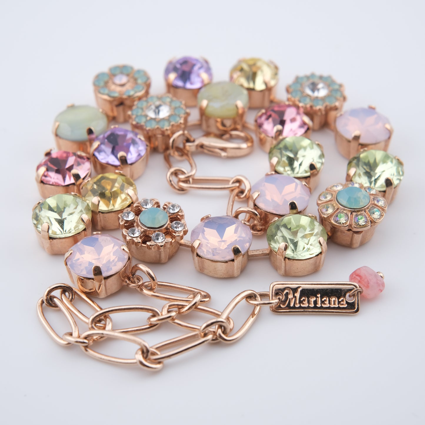 Mariana Necklace – Pastel Crystal and Rose Gold-Tone Setting