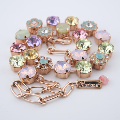 Mariana Necklace – Pastel Crystal and Rose Gold-Tone Setting