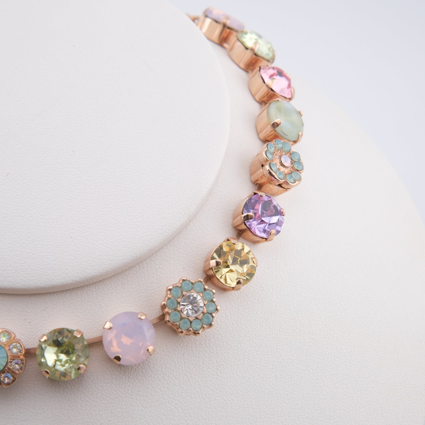 Mariana Necklace – Pastel Crystal and Rose Gold-Tone Setting