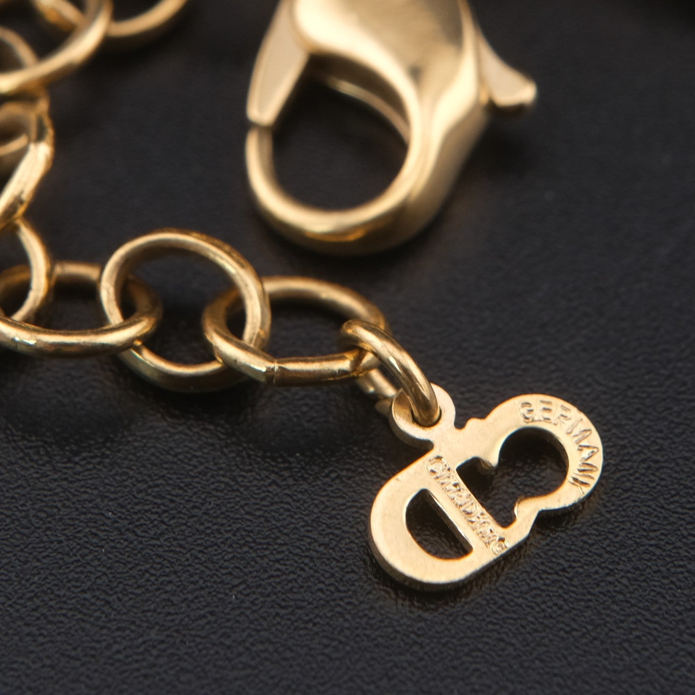 ❤️ Vintage Christian Dior Germany Gold-Tone Textured Link Necklace