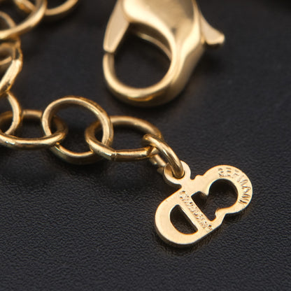 ❤️ Vintage Christian Dior Germany Gold-Tone Textured Link Necklace
