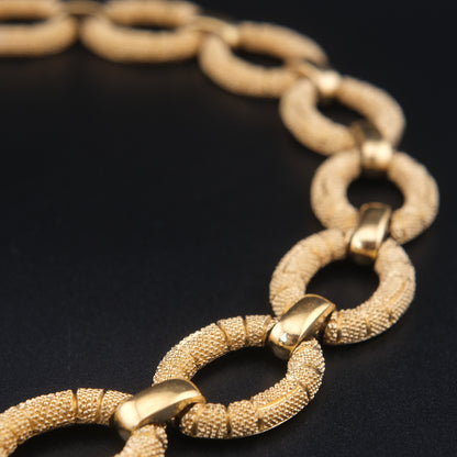 ❤️ Vintage Christian Dior Germany Gold-Tone Textured Link Necklace