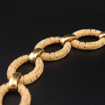 ❤️ Vintage Christian Dior Germany Gold-Tone Textured Link Necklace