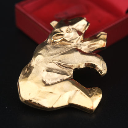 ❤️ Vintage Jacky De G. Paris Polar Bear Brooch – 1980s French Sculptural Jewelry