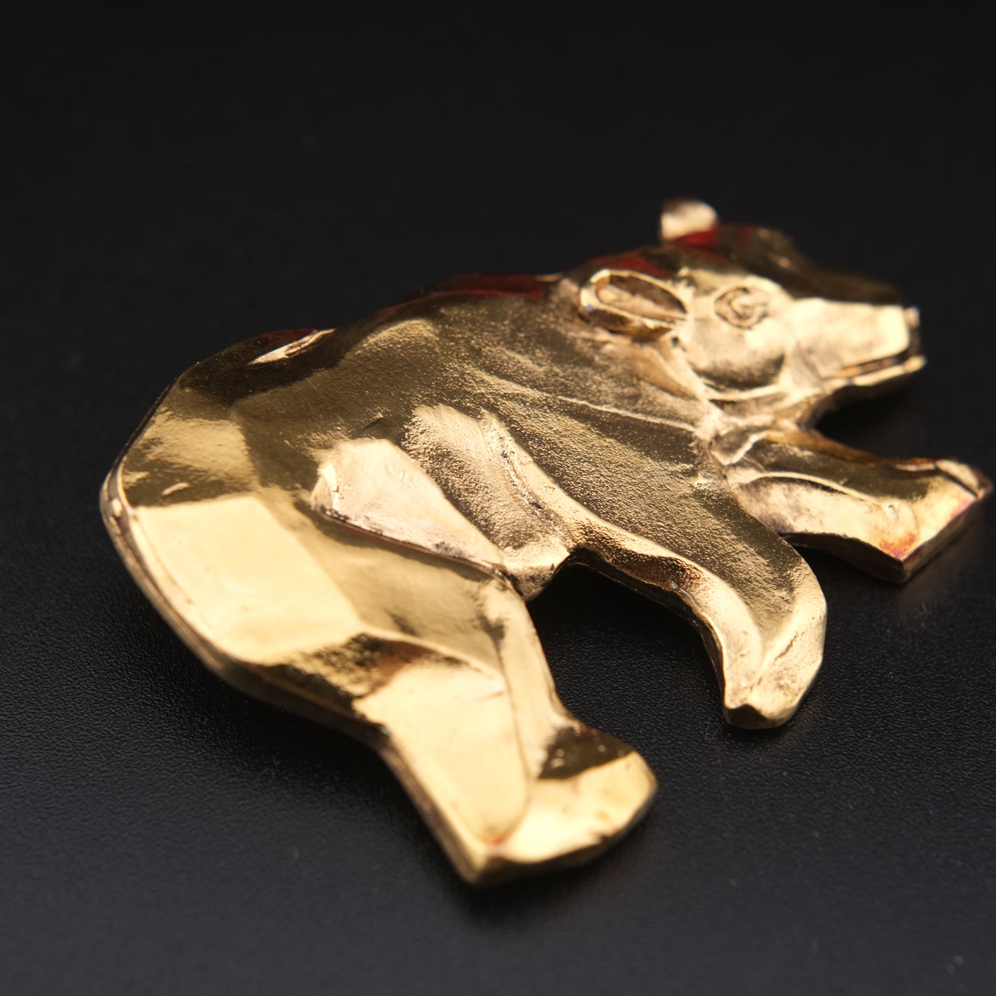 ❤️ Vintage Jacky De G. Paris Polar Bear Brooch – 1980s French Sculptural Jewelry