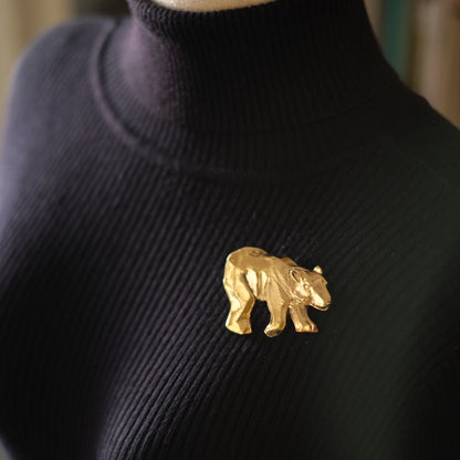 ❤️ Vintage Jacky De G. Paris Polar Bear Brooch – 1980s French Sculptural Jewelry
