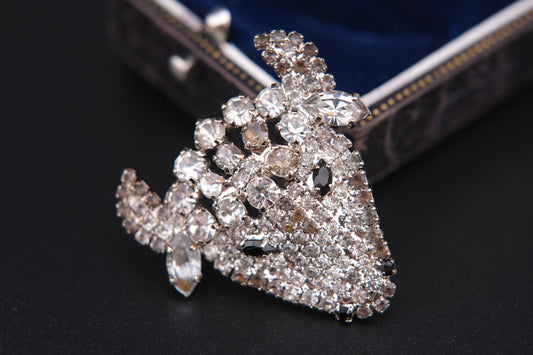 Vintage Monty Don Rhinestone Bull Head Brooch