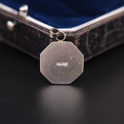 Silver Enameled Cultured Pearl Spider Pendant