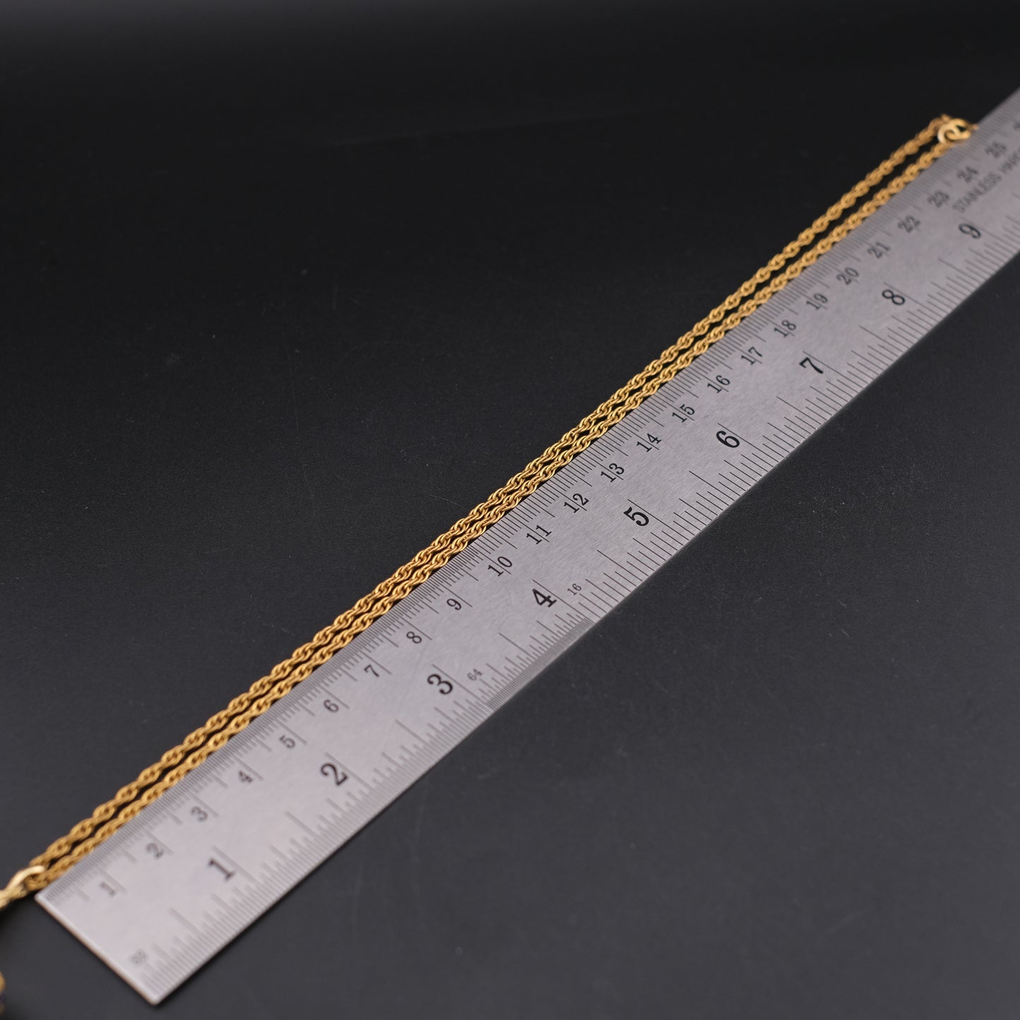 Vintage Orena Paris Pendant Necklace – Gold-Tone with Purple Bead Accents