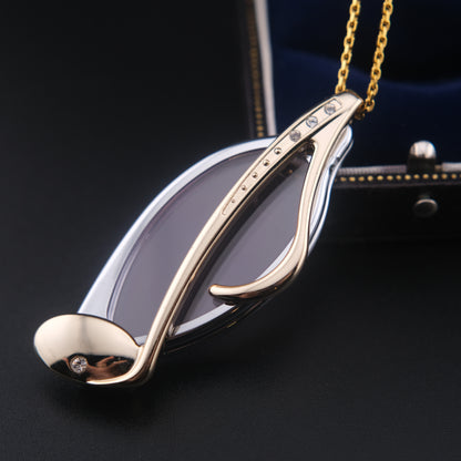 Vintage Nikon Loupe Magnifier Necklace - Music Note Design - Made in Japan