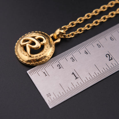 Vintage Sonia Rykiel Gold Tone SR Logo Necklace with Extended Chain