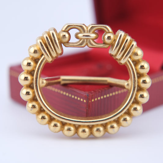 Malka Gold-Tone Beaded Scarf Ring – Made in France