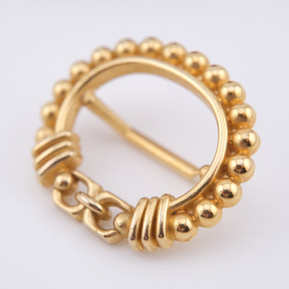 Malka Gold-Tone Beaded Scarf Ring – Made in France