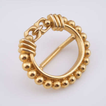 Malka Gold-Tone Beaded Scarf Ring – Made in France