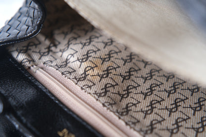 Vintage Yves Saint Laurent Woven Leather Crossbody Bag