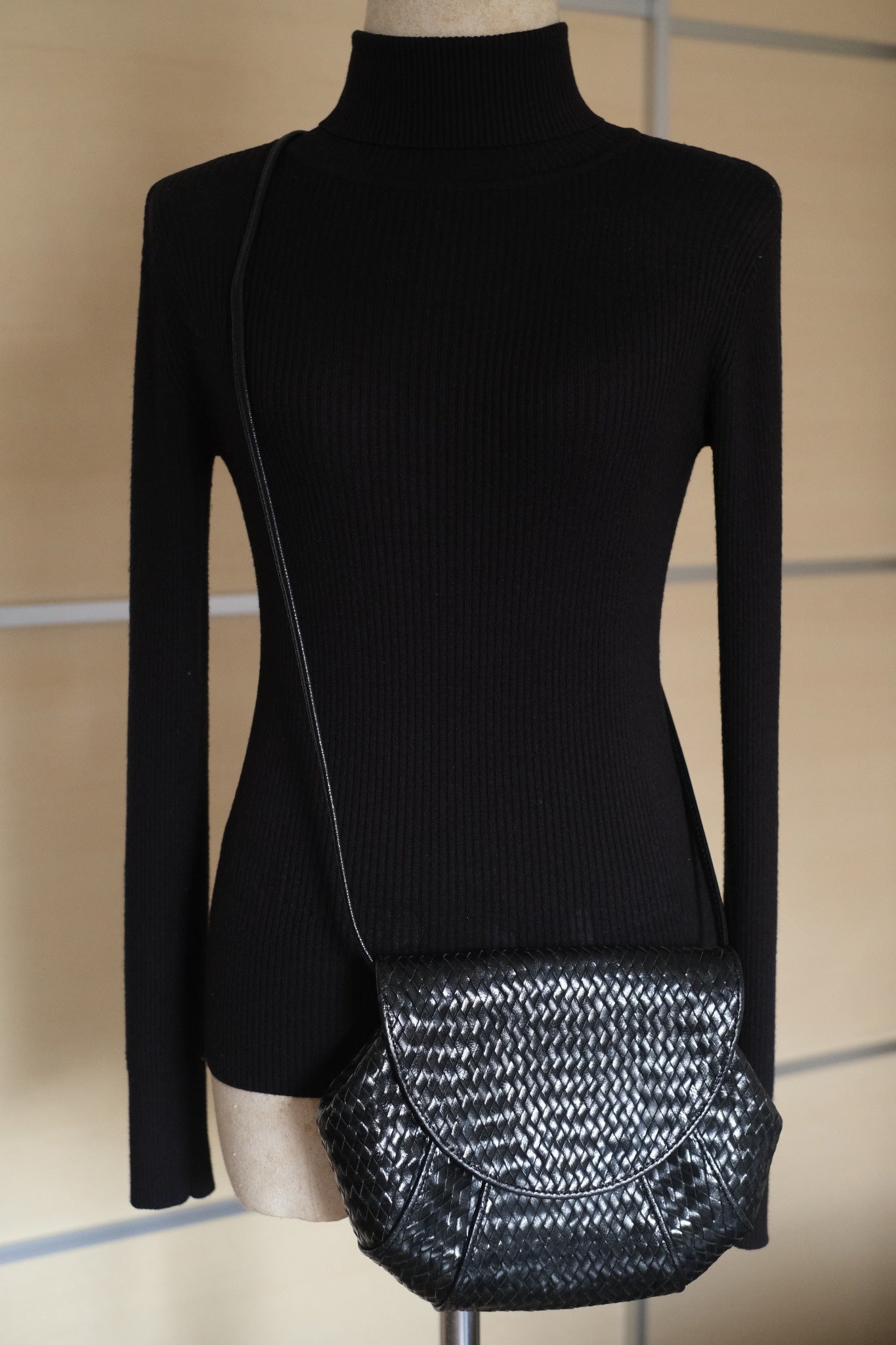 Vintage Yves Saint Laurent Woven Leather Crossbody Bag