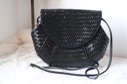 Vintage Yves Saint Laurent Woven Leather Crossbody Bag
