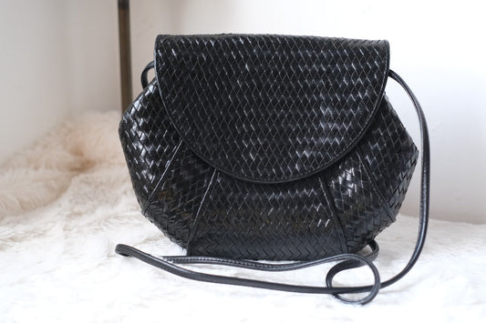 Vintage Yves Saint Laurent Woven Leather Crossbody Bag