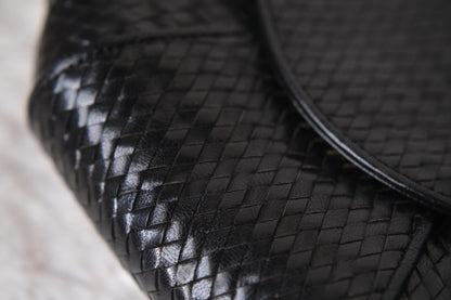 Vintage Yves Saint Laurent Woven Leather Crossbody Bag