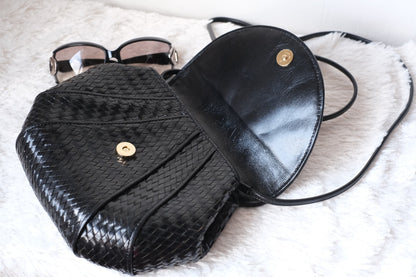 Vintage Yves Saint Laurent Woven Leather Crossbody Bag