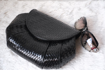 Vintage Yves Saint Laurent Woven Leather Crossbody Bag