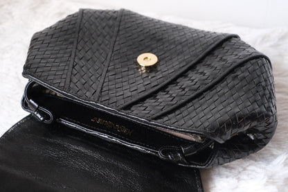 Vintage Yves Saint Laurent Woven Leather Crossbody Bag