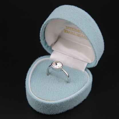 ❤️ Vintage Swarovski Oval Bezel Set Clear Crystal Ring – Size 58