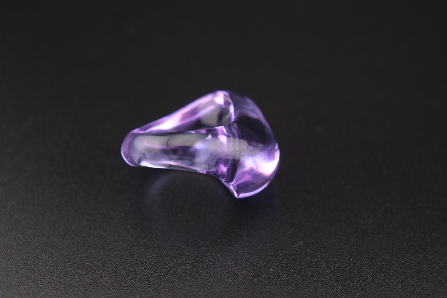 Vintage Baccarat “Galet Wave” Purple Crystal Ring